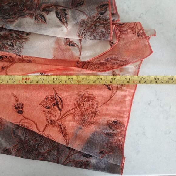 Asymmetrical hem orange brown cream gold stretch midi maxi skirt 14 - Picture 10 of 12